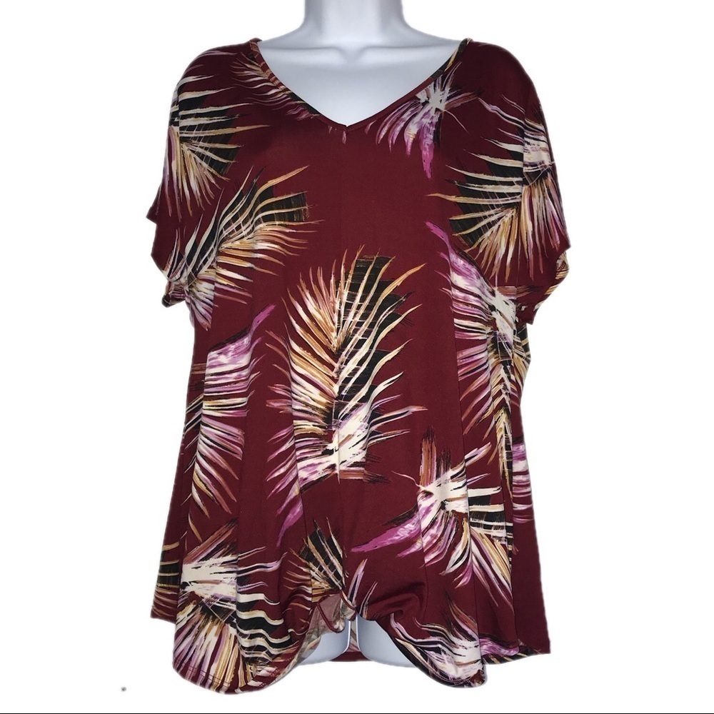 Coco’s Clozet Stretch Twisted Front VNeck Top L